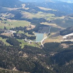 Flugwegposition um 09:55:02: Aufgenommen in der Nähe von Gemeinde Pernegg an der Mur, Österreich in 1997 Meter